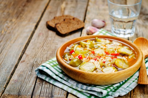 Harvest Stew with Brussels & Grapes