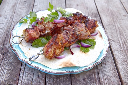 Lamb Souvlaki with Grape Relish