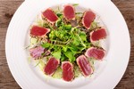 Seared Ahi Summer Salad with Chèvre & Honey Crustinis